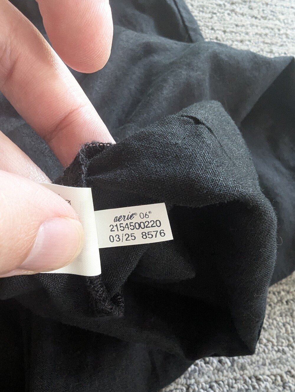 Aerie High-Waisted Wide-Leg Linen-Blend Pants Black Breathable Vacation Beach - Picture 8 of 8